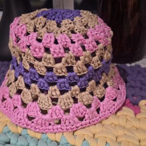 Handmade Crochett Raffia Bucket Hat